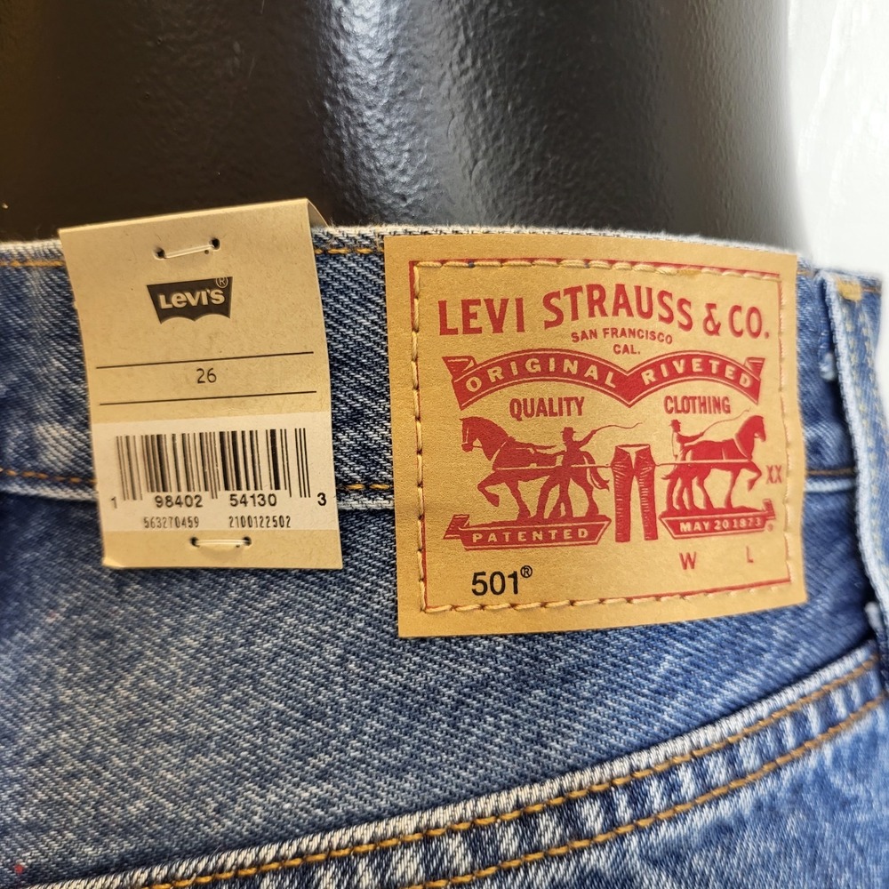 Levi's Denim Shorts Women's 26 Blue 501 Original Cut-Off High Rise Button $59.50 - Picture 6 of 14